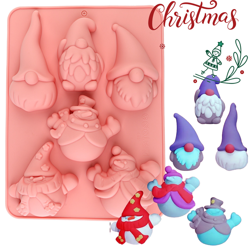 6-Cavity Christmas Gnome Cake  - đánh giá và giá Candle Making Supplies Online